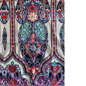 Johnny Was SABA Reversible 40 x 70 Beach Towel Flower Purple Blanket Blue Bag NW